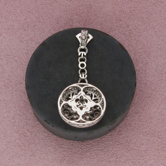 ⚡️reserved⚡️ judith ripka sterling silver diamonique cz enhancer pendant - Picture 2 of 3